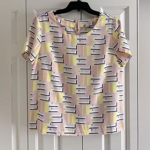 J Crew Factory Pink and Blue Blouse Size Medium